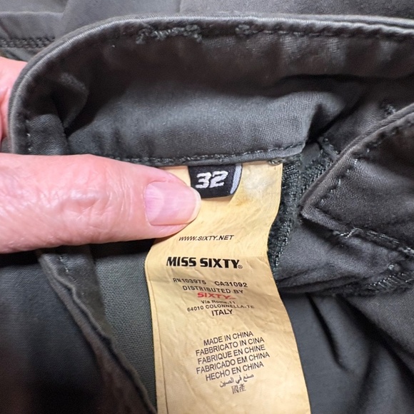 MISS SIXTY Cotton Olive Green Cargo Joggers Multi Pocket Low Rise US Sz 32 - Picture 10 of 11